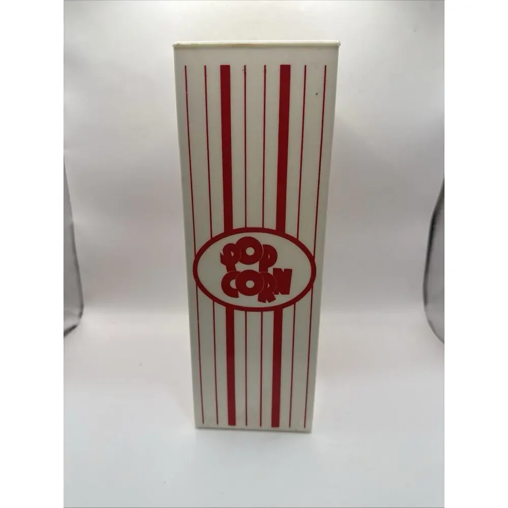 Popcorn Box Plastic Red White 10
